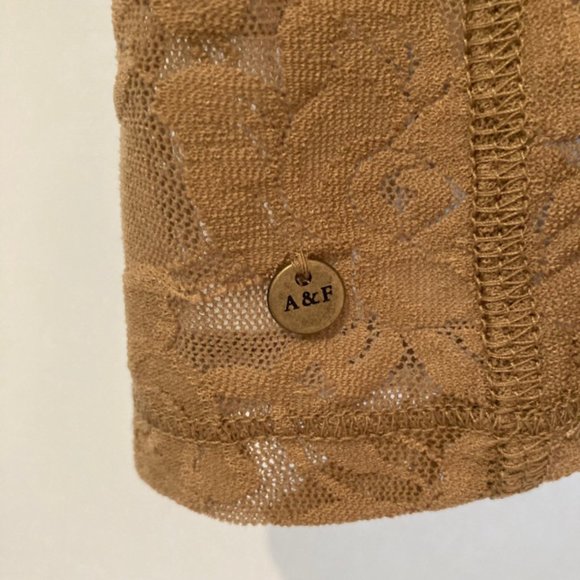 NWT Abercrombie & Fitch Caily Floral Lace Stretch Brown Tank Women's S - Picture 7 of 8